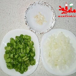 خوراک باقلا سبز ساده