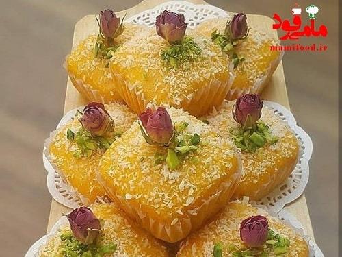 کیک گلاب و زعفران