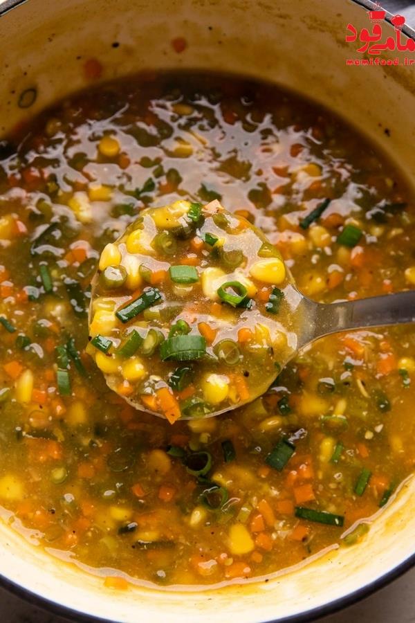 سوپ ذرت شیرین گیاهی
