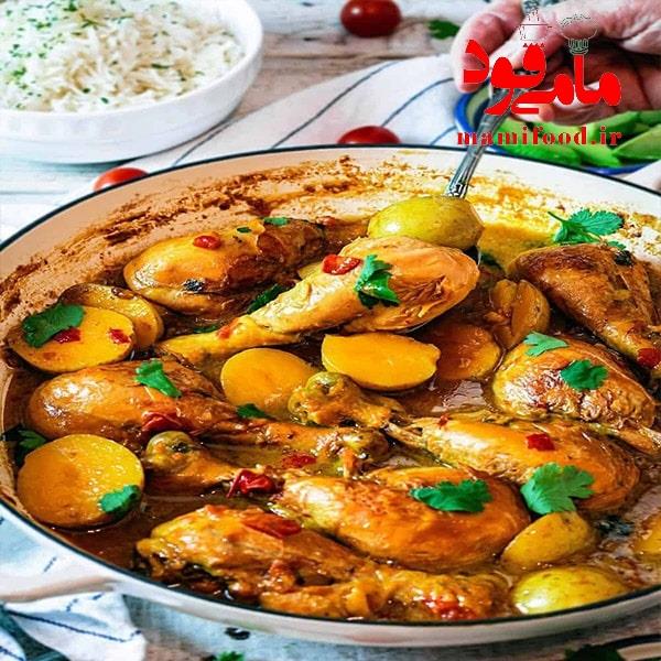 خورش مرغ و سیب زمینی 