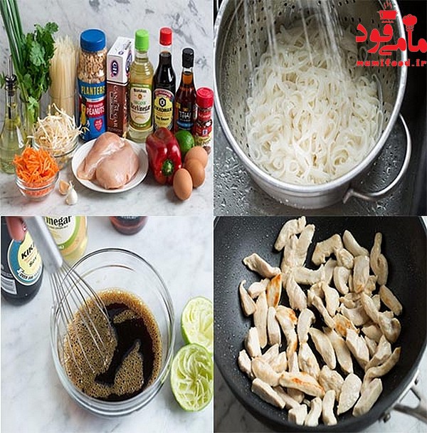   تهیه پاستا فتوچینی با مرغ آشپزی تایلندی