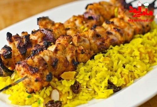 کباب مرغ خاورمیانه ای با پلو مخصوص