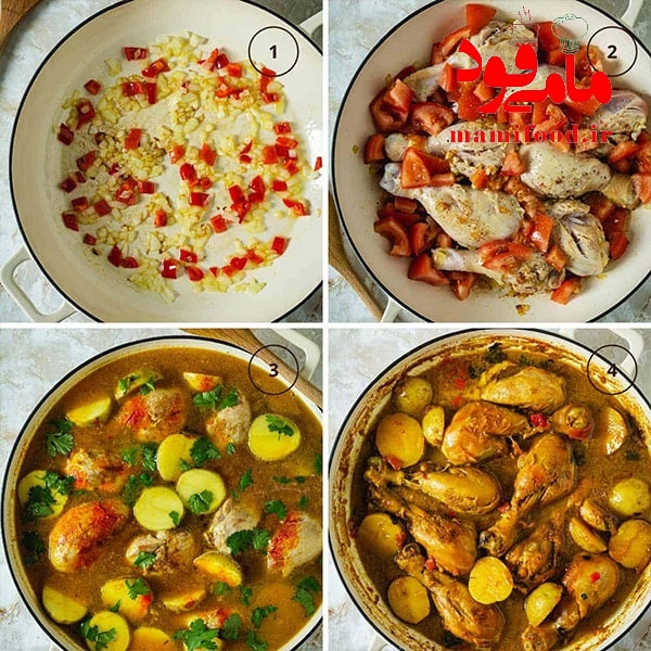 خورش مرغ و سیب زمینی 