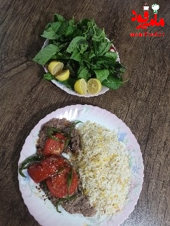 کباب تابه ای با برنج