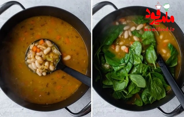 سوپ سبزیجات و لوبیاسفید