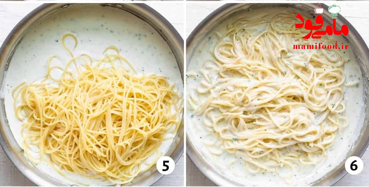 اسپاگتی با سس ماست