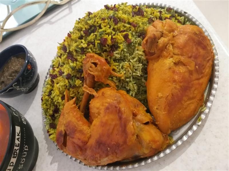  سبزی پلو با مرغ کره ای زعفرونی مامی الناز